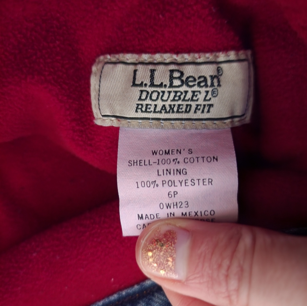 L.L.Bean Mom Jean Fleece Lined Vintage Jeans 6P - Picture 6 of 6